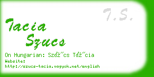 tacia szucs business card